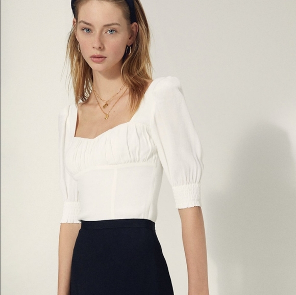 WILFRED Pandora Blouse Espace Peasant Prarie Blouse Cottagecore XXS Aritzia NWT - Picture 4 of 12